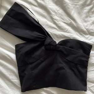 zara one shoulder crop top